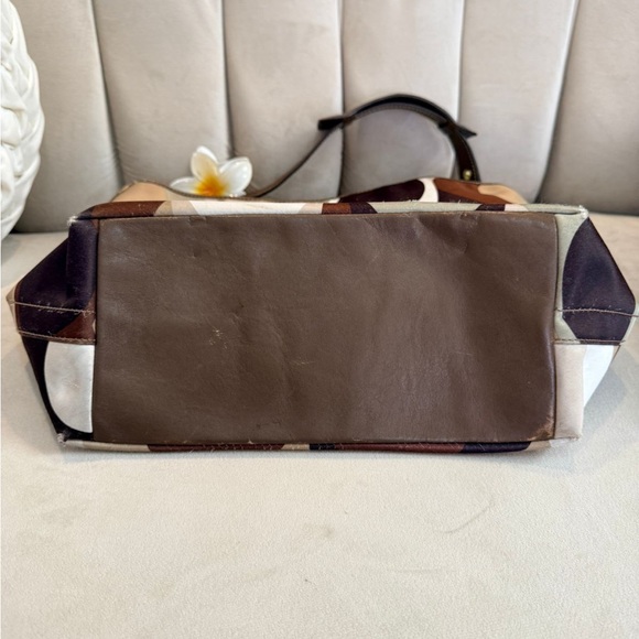 Vintage Coach Scarf Print Multicolor Signature Monogram Shoulder Handbag Purse - Picture 4 of 13